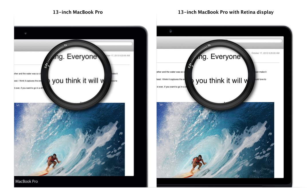 retina display comparison macbook pro