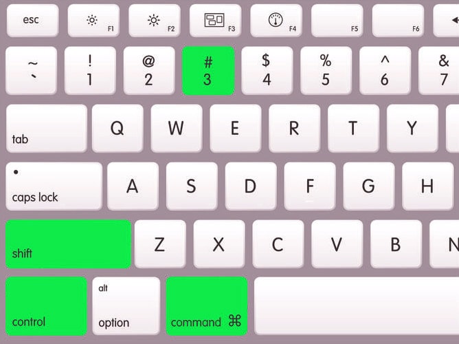 shift command 4 on mac