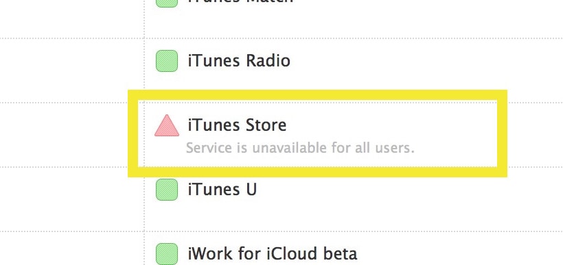 iTunes reported to be unavailable