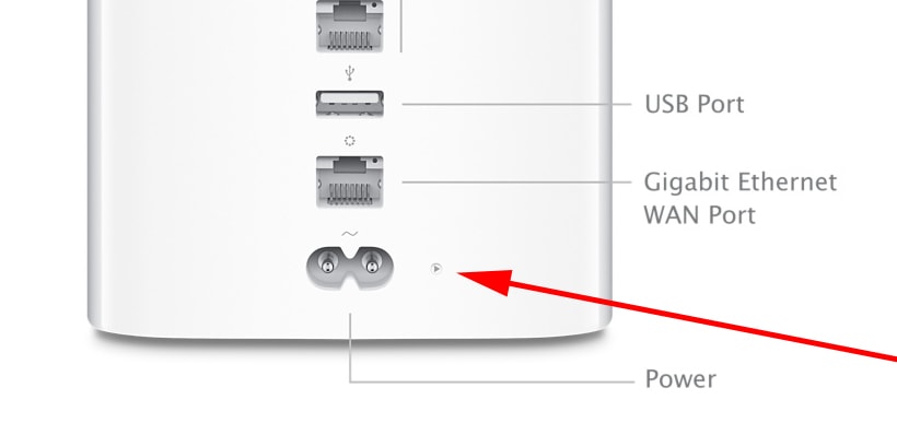 reset first generation airport express