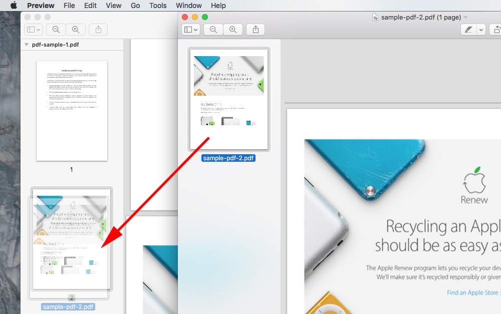 how to combine pdf mac preview